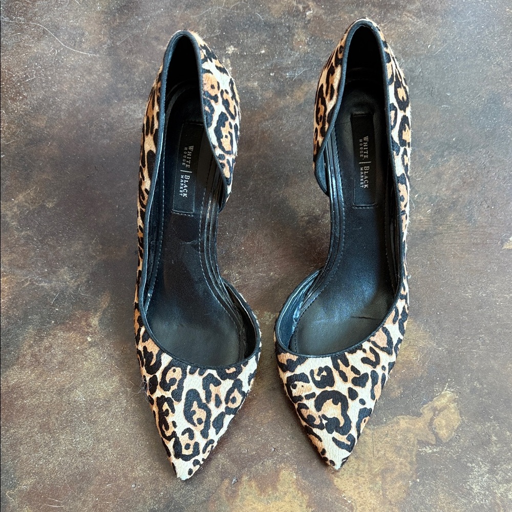 White House Black Market Leopard Print Heels